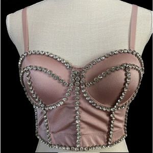 Pink Rhinestone Bustier
